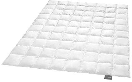Traumnacht Exklusiv leichte Daunendecke mit neuen weißen Daunen (90%) und Federn (10%), DIN EN 12934, 135 x 200 cm, Down Pass und Öko-Tex zertifiziert, produziert nach deutschem Qualitätsstandard