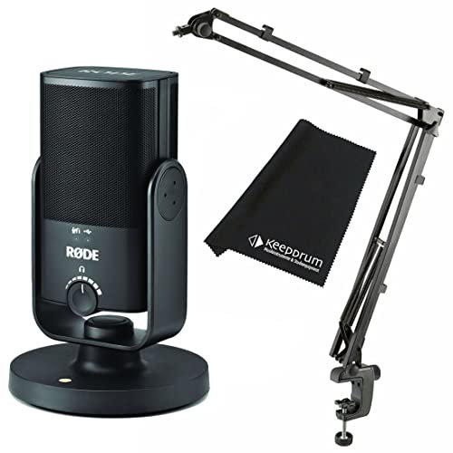 Rode NT-USB-Mini USB-Kondensatormikrofon Set + K&M 23840 Studio-Gelenkarm + keepdrum Mikrofasertuch