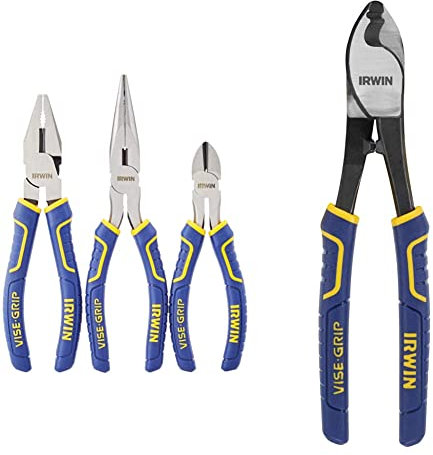 Irwin 10505483 Visegrip Pro Plier Set, 3 Pieces & VISE-Grip Cable Cutting Pliers, 8”/200mm, 10505518