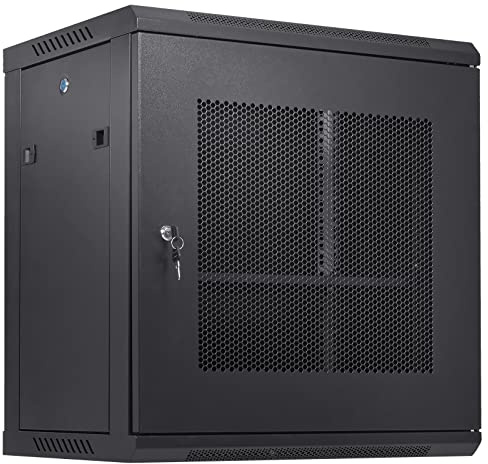 VEVOR Armoire de Serveur réseau 12U boîtier de Serveur Montage Mural Profondeur 394 mm Charge 90 kg avec Panneaux latéraux de Porte verrouillables pour équipement Informatique, appareils audiovisuels