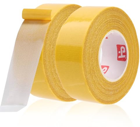 2 Rolls Ruban Adhésif Double Face Robuste, 30mm x 20m Double Face Extra Fort Transparent, Ruban adhésif double face extra fort, Facile à couper et à enlever, pour tapis, photo, voiture ou extérrieu
