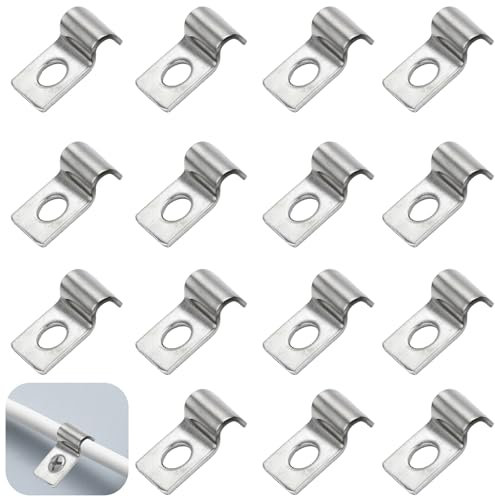 GIUSOBG 50 Piezas Grapas para Cables 4MM Pared Acero Inoxidable 304 Espesado Sujeta Cables Pared Abrazaderas Metalicas para Orificio Unico en Forma de U para Fijar, Alambres y Tubos