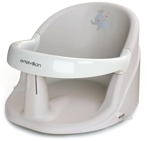 BABYLON Nemo Sedile Bagnetto Neonato, ventose, 6M+, Grigio/Bianco