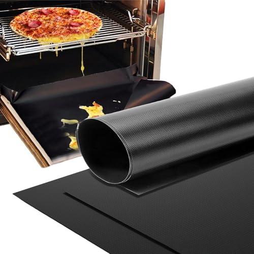Rivestimento per Forno Antiaderente Teflon 60 x 40 cm, 3 pezzi Grande Tappetino per Forno Riutilizzabile, Tappetini Forno, Protezione Inferiore per Fornelli