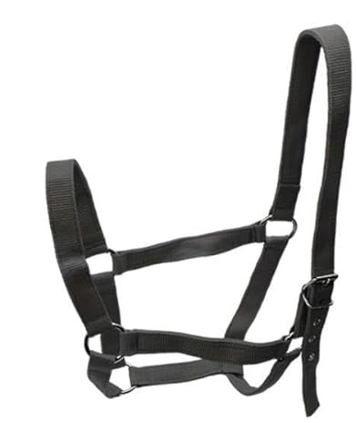Chatonshen Horse Halter, Wear-Resistant Halter with Snap Hook And Thruster, Horse Rope for Pasture And Racecourse, black