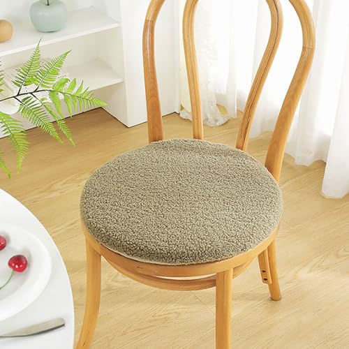 Cojín redondo suave para silla con cremallera antideslizante, 50 cm, cojín cómodo para interiores y exteriores, color verde hierba, perfecto para decoración del hogar