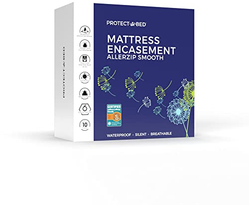 Protect-A-Bed, Allerzip Mattress Encasement, 11” - 18” Height, Waterproof, Zippered, 6-sided, Queen