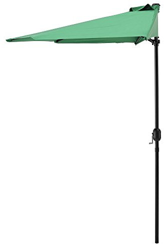 casa.pro Halbschirm Eger Ø300cm Halb-Sonnenschirm Balkonschirm Kurbelschirm Schirm Halbrund Stahl Polyester 160g/m² Grün