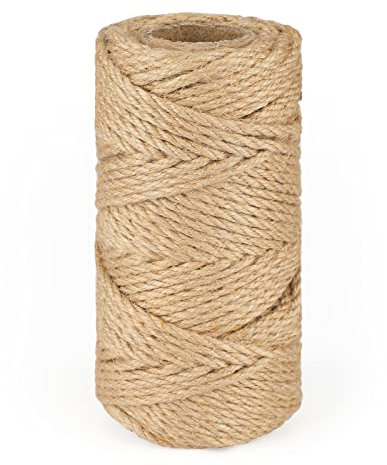 jijAcraft Corda di Iuta 5mm, 50 Metri, Corda di Canapa, Corda da Giardino, per fai da te, artigianato, regalo, confezione da giardinaggio