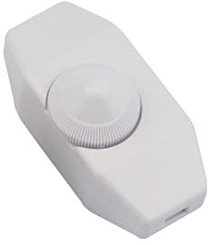 Inline Dimmer Switch 220-240V Knob Dimmer Switch Lights Switch for Lamps Lights (White)