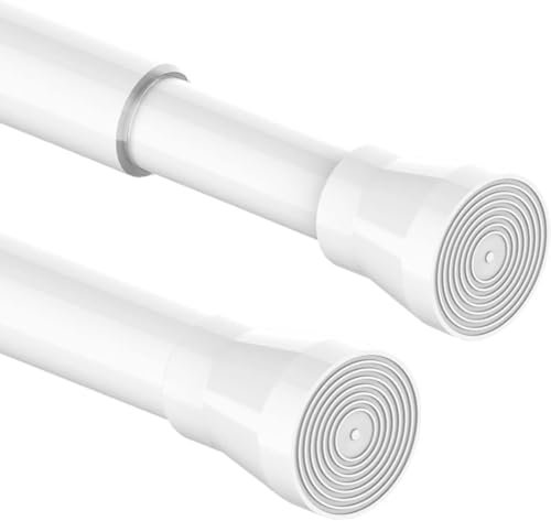 1PC Duschvorhangstange ohne Bohren Ausziehbar teleskopstange vorhang Duschvorhangstange,Gardinenstangen für Schrank,Badezimmer,Balkon,Duschvorhang(185-250cm,Weiß）