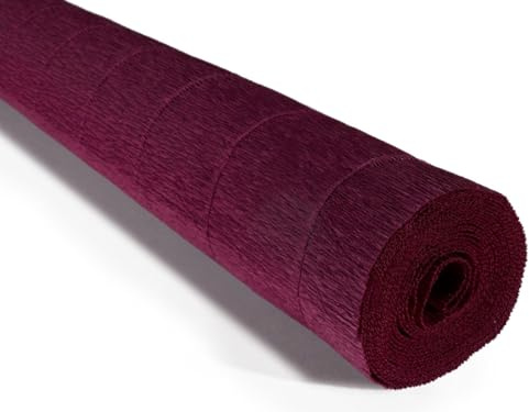 Rouleau de papier crépon italien de qualité supérieure, poids lourd, 140 g (plus de 40 couleurs) (rouge bordeaux (988))