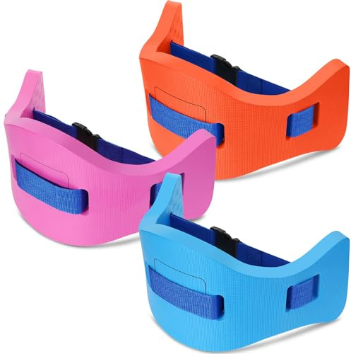 Wettarn 3 Pcs Kids Float Swim Belts with Adjustable Strap EVA Buoyancy Aid Aerobics Exercise Belt for Youth Children Foam Waist Flotation Fitness for Pool Swimming Training (Pink,Blue,Orange)