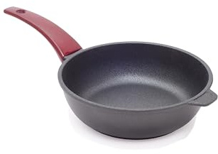 Risoli Vinum Non-Stick Frying Pan Diameter 28 cm High Thickness 8 mm Recycled Cast Aluminium No Induction Made in Italy