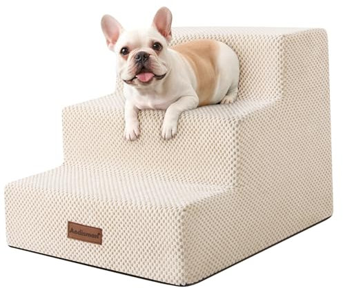 Aodisman Dog Stairs for Small Dogs & Cats,3-Step Pet Steps for Couch & Bed