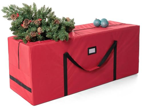 JOIEDOMI Weihnachtsbaum Aufbewahrungstasche, für 7,5 ft/228.6cm künstliche zerlegt Urlaub Baum, strapazierfähige 600D Oxford-Baumtaschen, Wasserdichte Aufbewahrungstasche für Weihnachtsbaum (Rot)