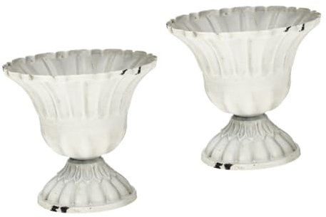 Cabilock 2pcs Retro Iron Wrought Vase Decorative Goblet Design Flowerpot for Office Desktop Vintage Home Decor Compact Lightweight for Flower Arrangement and Tabletop Ornament