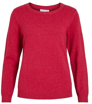 Viril Noos Haut tricoté à col Rond L/S, Rouge Jester, M