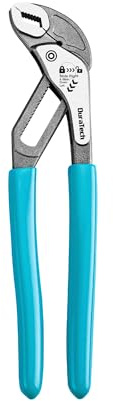 DURATECH 8-Inch Water Pump Pliers, Quick-Adjust Groove Joint Pliers, Tongue and Groove Plier with Slide-to-Unlock Mechanism, V-Jaw Design, CR-V Steel, for Plumbing, Automotive and Household Repairs