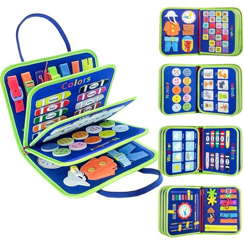 IZDUDO Busy Board Montessori, Planche Activité Tableau Sensoriel, Livre Jouet de Développement Motricité Fine & Éducation Préscolaire, Jeux Educatif pour Garcon Fille#1