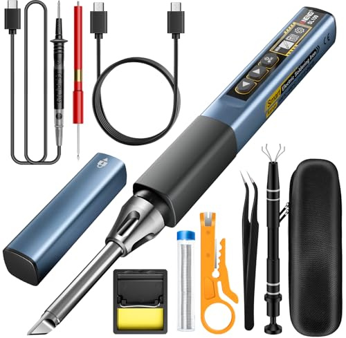 Soldering Iron Kit, Portable Soldering Iron 2in1 Usb soldering gun with Portable Case LED Digital Adjustable Temperature 212-842℉ 75W 3S Fast Heating Auto-Sleep Mode for Electronics DIY (SL109)