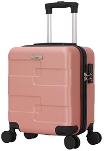 TROLLEY ADC Valise Cabine 45x36x20cm - Approuvé Bagage Cabine EasyJet, Vueling & +100 Compagnies Aériennes - Coque Rigide Anti-Choc (Rose Gold)