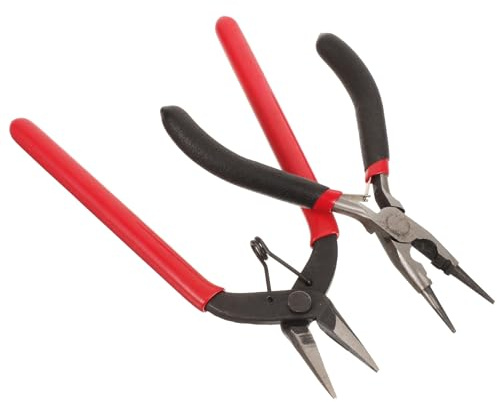 KONTONTY Juego de 2 Alicates de Punta Redonda para Joyería Acero Inoxidable Herramientas para Hacer Joyas DIY Compactos y Ergonómicos para Manualidades y Alambrismo