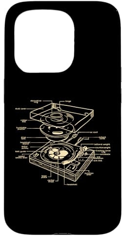 Carcasa para iPhone 15 Pro Tocadiscos DJ Esquema Fiesta Diseño Baile Disco Techno Música