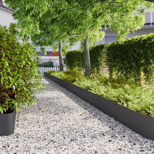 Genérico Bordes para césped 20 uds Acero Laminado frío Negro 25x103 cm,Bricolaje,Vallas de jardín,Ribetes y Bordes para jardín,Negro,860172