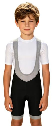 Choomo Sportshorts barn pojkar cykling shorts med axelrem vadderade cykelshorts cykelshorts korta byxor leggings cykling, svart, 158-164