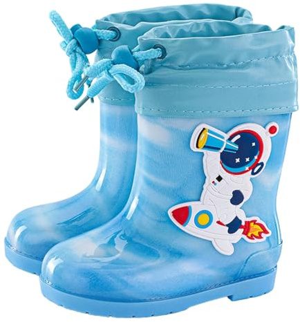 Botas de lluvia para niños y jóvenes, botas de goma con suela antideslizante para niños, botas de lluvia impermeables de secado rápido para deslizarse, cómodas y ligeras, zapatos para exteriores para