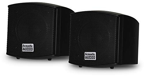 Acoustic Audio AA321B Mountable Indoor Speakers 400 Watts Black Bookshelf Pair