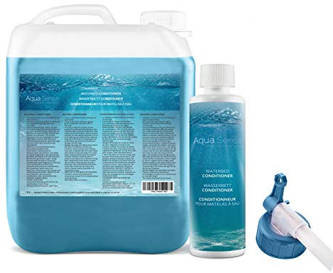 Aqua Sense 5 liter kanister inkl. Ausgießer & Flasche Wasserbett Conditionierer Konditionierer Conditioner geeignet für alle Wasserbetten Wasserkern Wassermatratze…