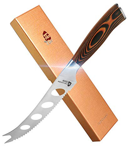 TUO Coltello da Formaggio Coltello da Pomodoro 12.5cm Coltello per Frutta Professionali Coltello da Cucina Acciaio Inossidabile Tedesco con Impugnatura Ergonomica-Fiery Phoenix Series