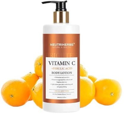 Neutriherbs Körperlotion für Frauen Trockene Haut mit Vitamin C Natürliche Körperlotion Feuchtigkeitsspendet und nährt für alle Hauttypen 13.52 Fl Oz Pumpflasche