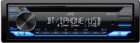 JVC KD-SR87BT Bluetooth CD Car Stereo with USB Port – AM/FM Radio, MP3 Player, High Contrast LCD, Detachable Face Plate – Single DIN – 13-Band EQ