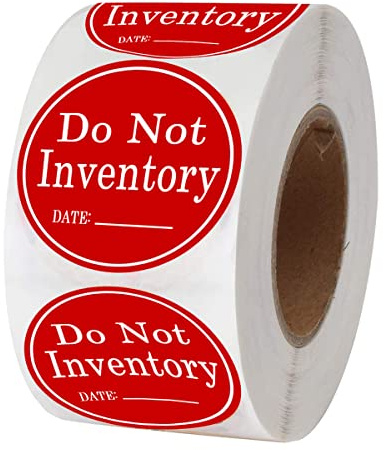 Remarkabel Do Not Inventory Labels, Red with White 1.5 inch ''Do Not Inventory - Date'' Stickers for Quality Control, Inventory, Warehouse Receiving (500Pcs)