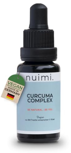nuimi. Curcuma Complex Gocce ad alto dosaggio – per 70 giorni | da curcuma, incenso e vitamina C | elevata biodisponibilità | altamente antinfiammatorio | privo di oli o alcol | vegano