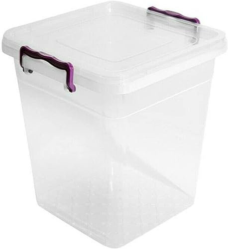 Plastic Storage Box Boxes Lid Handles Food Container Home Kitchen Office Box UK (10L Deep)