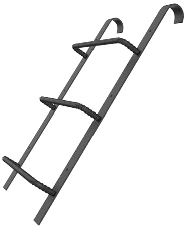 3-Rung Window Well Ladder, Heavy Duty Steel Basement Egress, Fire Escape Ladder for Emergency Home Safety(34.2 Lx17.9 W, Hooked, Matte Black)