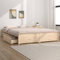 Festnight Massivholzbett Bett 200x200 cm mit Schubladen Bettrahmen Natur Holzbett mit Stauraum Bettgestell mit Lattenrost Bettkasten Einzelbett Doppelbett