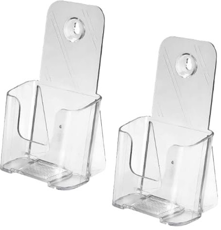 2 Stück Acryl Flyerständer A6, Flyer Aufsteller Prospekthalter Prospektständer, Transparent Broschürenständer für Menü Faltblatt Büros Theke Hotel Shop