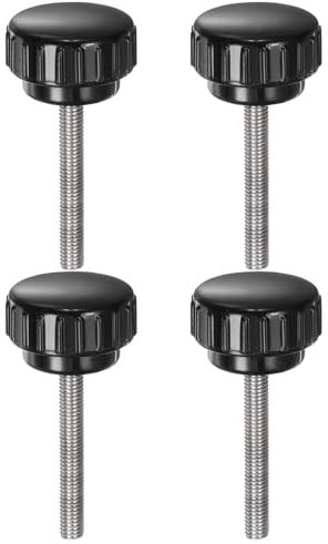 QUARKZMAN 4 Stück Rändelschraube mit Gewinde M5 x 45mm x 25mm Rundkopfschraube Edelstahl 304 Rundgriffbolzen Klemmknöpfe 25mm Handknöpfe Daumenschrauben Spannschraube für Industrie Maschine