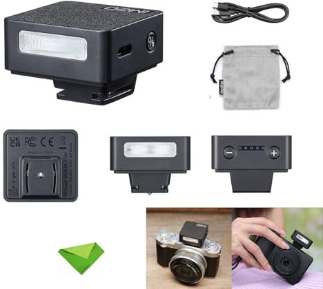 Godox iM20 Mini-Blitzgerät für Canon, Sony, Fuji, Nikon, Panasonic, Olympus, Pentax, 3 s Wiederaufladezeit, ca. 440 Blitzzeiten, Mini-Kamerablitz für Sony ZV1, DSLR usw. (integrierte Lithiumbatterie)