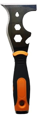 Lunaobrik Grattoir à mastic, grattoir à colle | Pelle de nettoyage en acier inoxydable 16 en 1 - Décapant multifonction pour papier peint, franchisseur, pelle de nettoyage pour peinture rapide