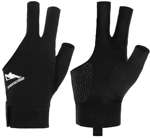 Billiards Glove Pool Glove Left Hand Billiard Gloves For Men Splicing Process Snooker Cue Sport Glove Popular Sizes Man Woman Elastic 3 Fingers Show Gloves Quick-Dry Breathable Billiard Pool Gloves