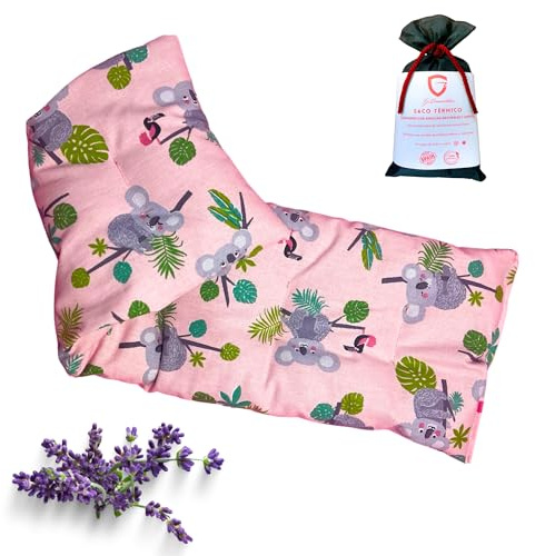 Saco Semillas Microondas Cervical Térmico de Semillas y Lavanda - 47x15cm - 100% algodón– Bolsa Cojín con Aroma Calor y Frío Multiusos Saquito Pies Calienta Camas y Lumbar