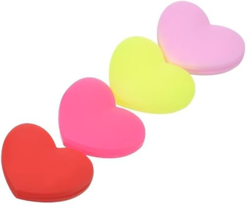 Txuolin 4 Pcs Tennis Vibration Dampener, Heart-Shaped Silicone Shock Absorber Racket String Damping for Tennis Racquet, Tennis Racquet Accessories (Pink,Yellow,Rose Red,Red)
