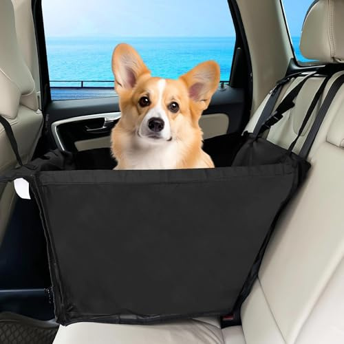 Dromzen Siege Auto Chien Pliable, Protection Voiture Chien Siege Arriere, Panier Voiture, Tapis, Housse, Coussin, avec Tous Véhicules (Noir)