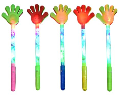 Zerodeko Aplausos Cinco Dedos Luminosos de Plástico para Animar Eventos 5 Piezas Juguetes Ruidosos Color Aleatorio para Fiestas Infantiles y Cumpleaños